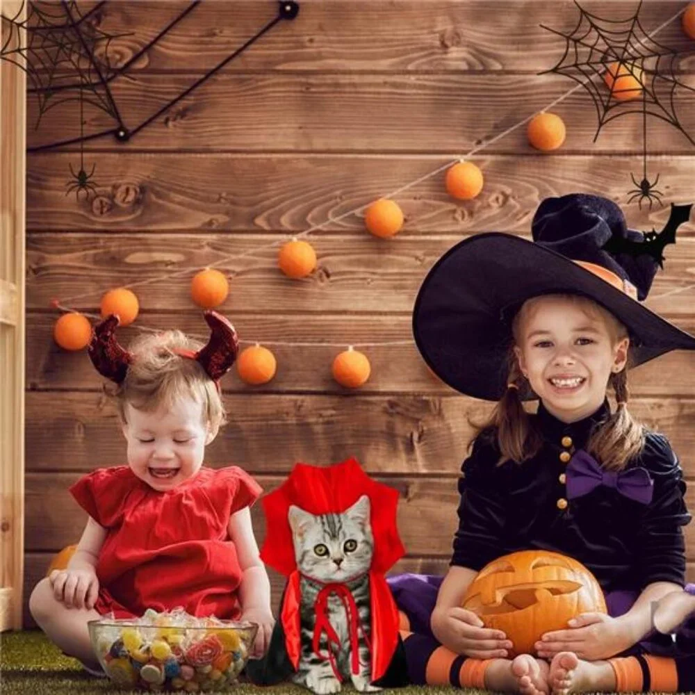 Halloween Pet Cape Costume - Vampire Cloak, Wizard Outfit, Witch Cosplay